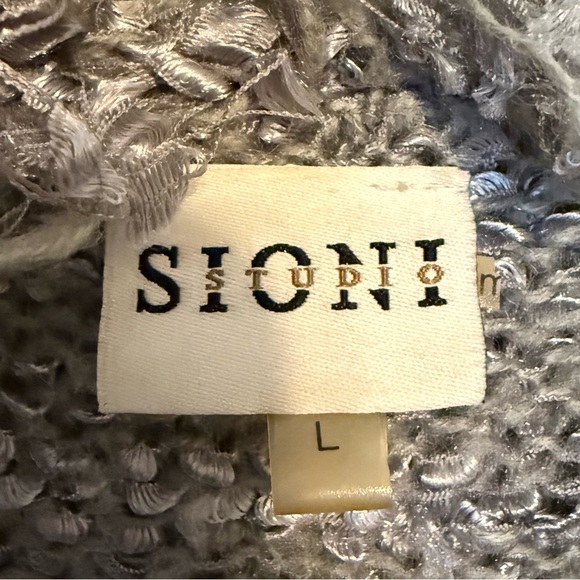 Sioni Studio Ruffle Fairycore Long Cardigan Duster Sweater Gray Size Large - Picture 12 of 14